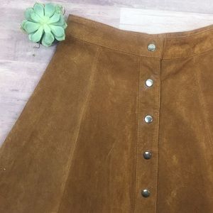 Buttons caramel Rustic Skirt Pigskin Leather SZ M